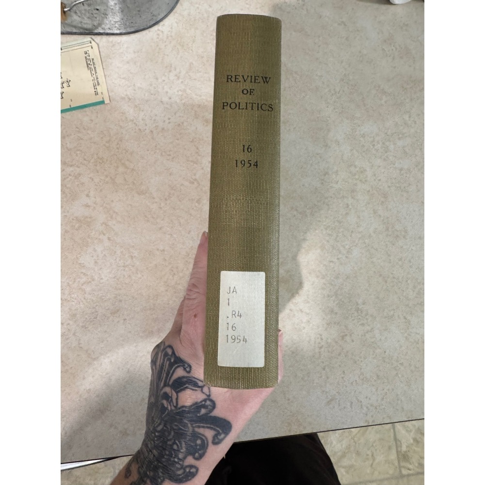 Review of Politics Vol 16 1954 Hardcover University of Notre Dame Ex-Library